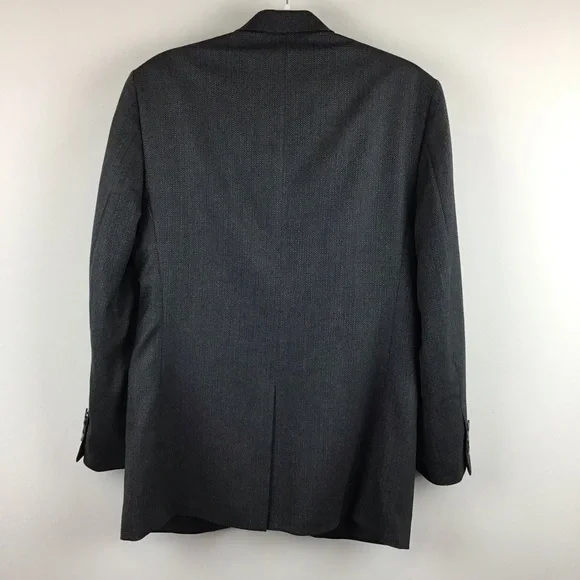 Turnbury Charcoal Gray Herringbone Classic Notch Lapel Sport Coat | 38R - Picture 2 of 14